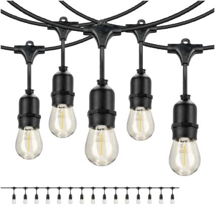 LED Διακοσμητικά λαμπάκια εξωτερικού χώρου BAJA ST64 15xE27/1W/230V 15,9m IP44 θερμό λευκό