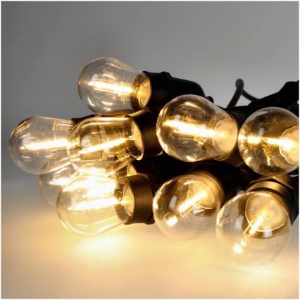 LED Διακοσμητικά λαμπάκια εξωτερικού χώρου BAJA ST64 15xE27/1W/230V 15,9m IP44 θερμό λευκό