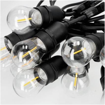 LED Διακοσμητικά λαμπάκια εξωτερικού χώρου BAJA ST64 15xE27/1W/230V 15,9m IP44 θερμό λευκό