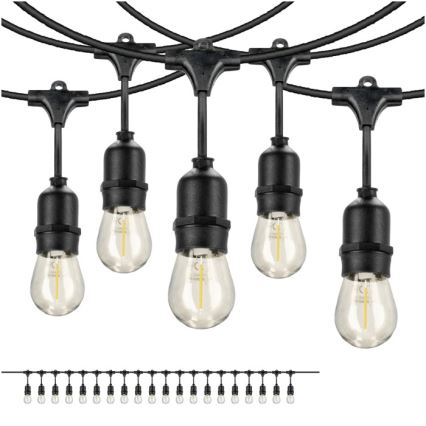LED Διακοσμητικά λαμπάκια εξωτερικού χώρου BAJA ST64 20xE27/1W/230V 10,9m IP44 θερμό λευκό