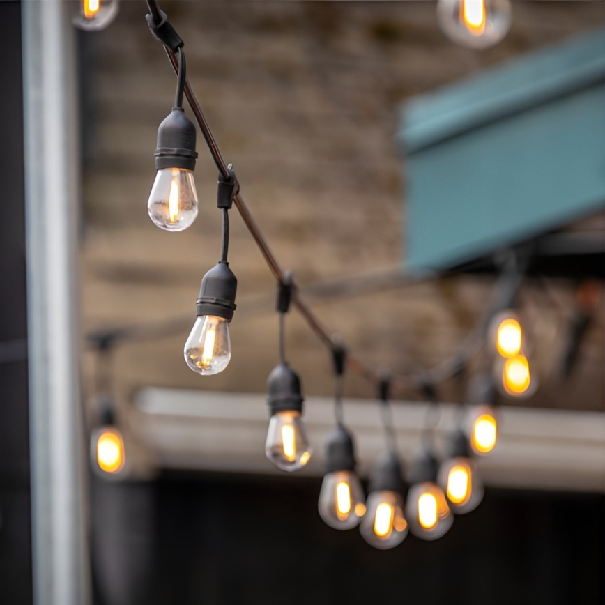 LED Διακοσμητικά λαμπάκια εξωτερικού χώρου BAJA ST64 20xE27/1W/230V 20,9m IP44 θερμό λευκό