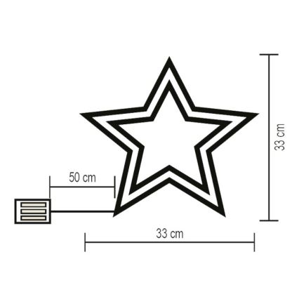 LED Διακοσμητικό για παράθυρο LED/3xAA πολύχρωμο