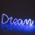 LED Διακοσμητικό φωτιστικό τοίχου Neon DREAM LED/3W/3xAA USB μπλε