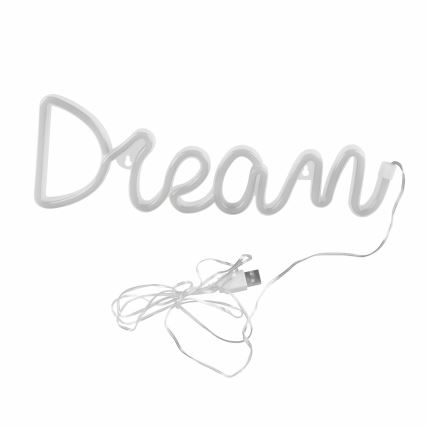 LED Διακοσμητικό φωτιστικό τοίχου Neon DREAM LED/3W/3xAA USB μπλε