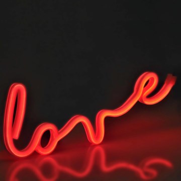 LED Διακοσμητικό φωτιστικό τοίχου Neon LOVE LED/3W/3xAA USB κόκκινο
