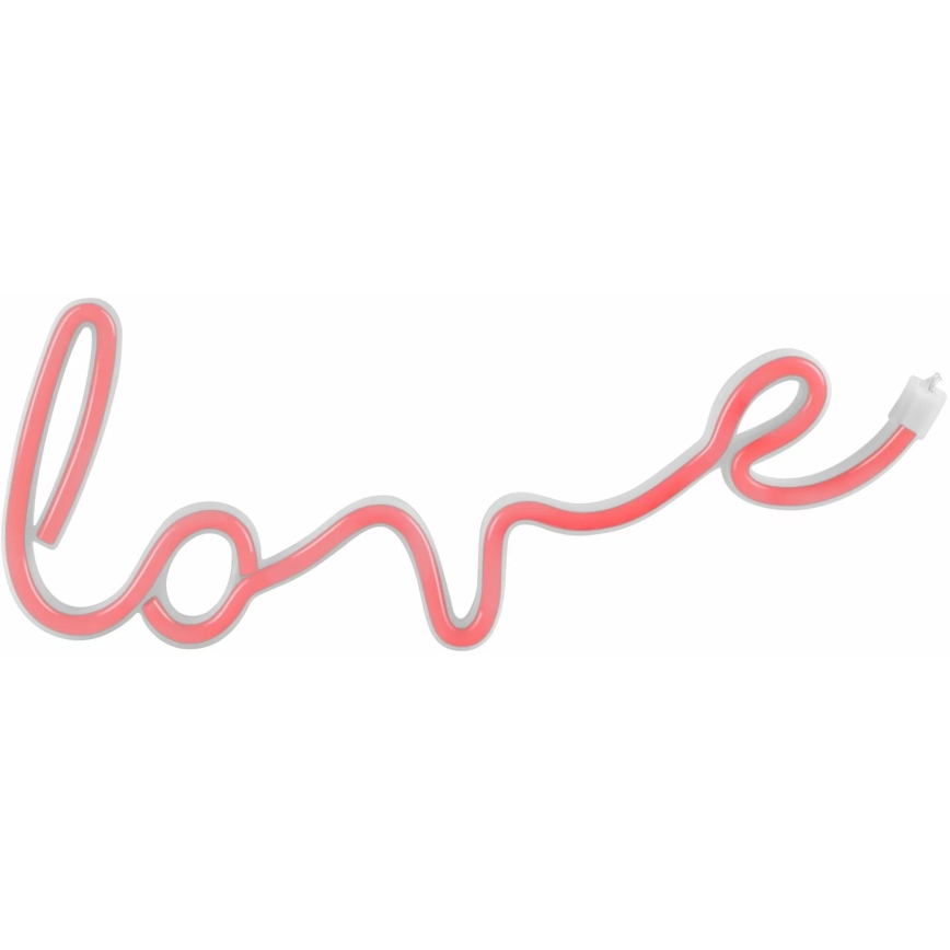 LED Διακοσμητικό φωτιστικό τοίχου Neon LOVE LED/3W/3xAA USB κόκκινο