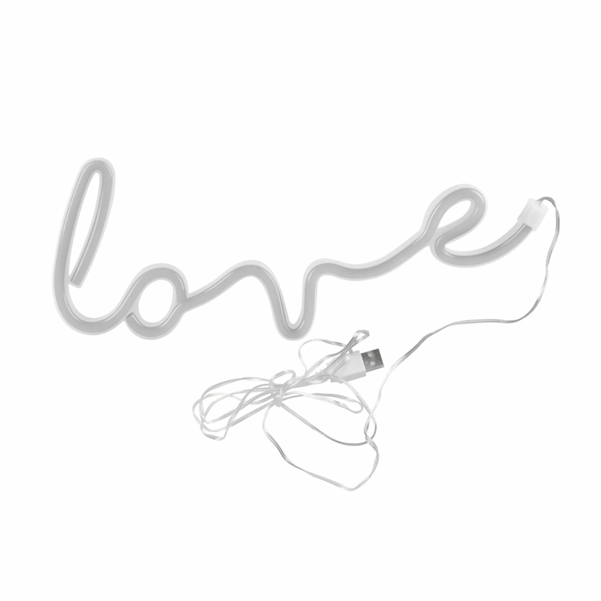 LED Διακοσμητικό φωτιστικό τοίχου Neon LOVE LED/3W/3xAA USB κόκκινο
