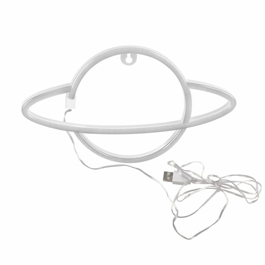 LED Διακοσμητικό φωτιστικό τοίχου Neon PLANET LED/3W/3xAA USB μπλε/κίτρινο