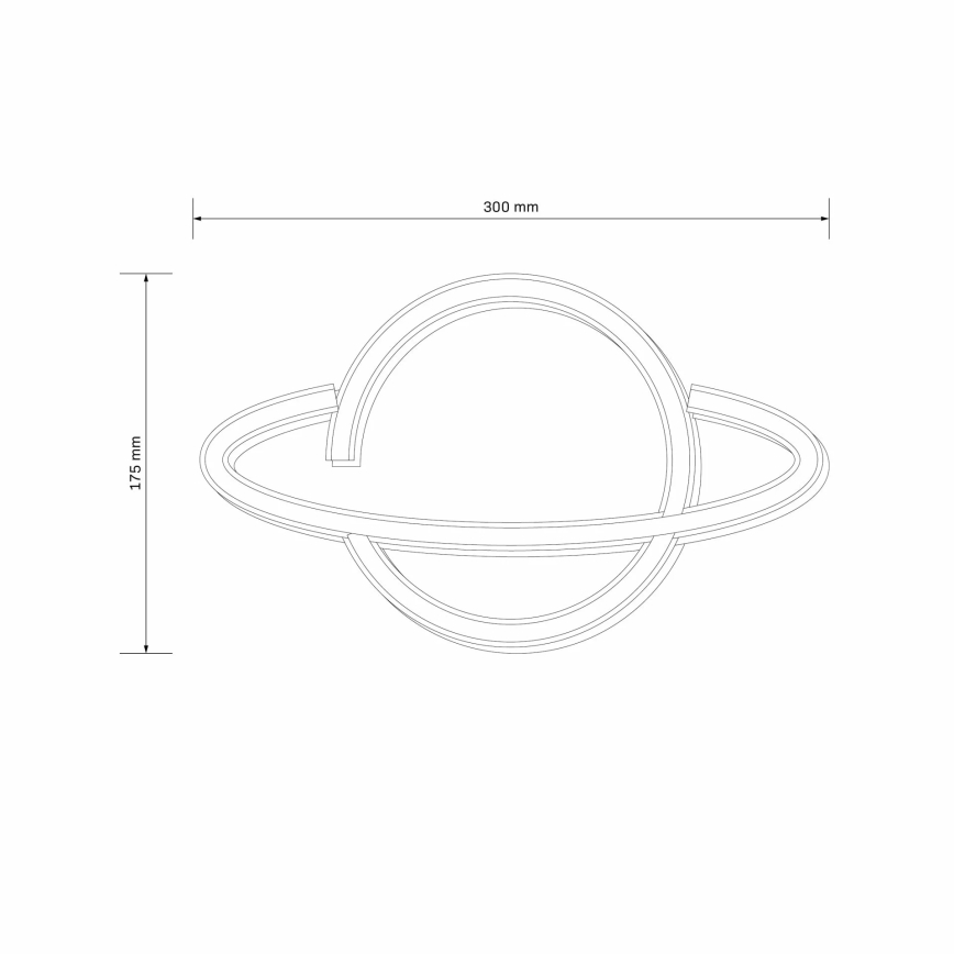 LED Διακοσμητικό φωτιστικό τοίχου Neon PLANET LED/3W/3xAA USB μπλε/κίτρινο