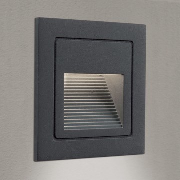 LED Εντοιχιζόμενο φωτιστικό LORO LED/2W/230V IP65 ανθρακί