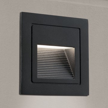LED Εντοιχιζόμενο φωτιστικό LORO LED/2W/230V IP65 μαύρο