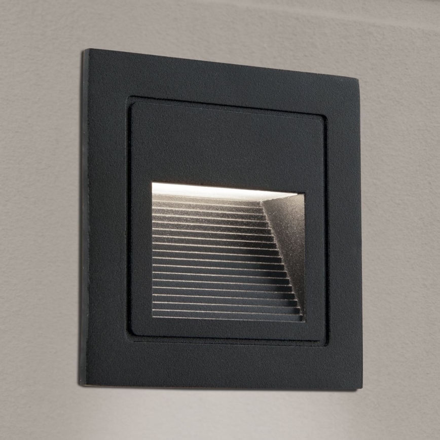 LED Εντοιχιζόμενο φωτιστικό LORO LED/2W/230V IP65 μαύρο