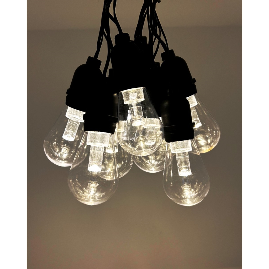 LED Εξωτερική διακοσμητική γιρλάντα 10xLED/0,15W/230V 3,8 m IP44 μαύρο