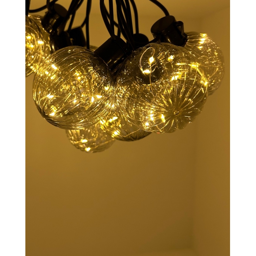 LED εξωτερική διακοσμητική γιρλάντα 10xLED/0,15W/230V 6,8 m IP44 μαύρη/καπνιστή