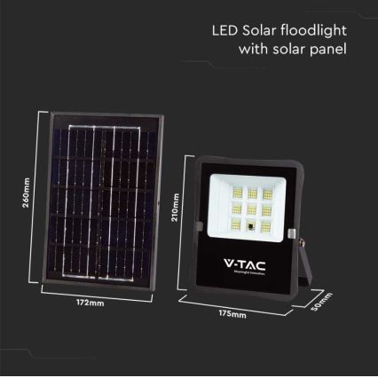 LED Εξωτερικός ηλιακός προβολέας LED/6W/3,2V 6400K IP65 4000 mAh + τηλεχειριστήριο