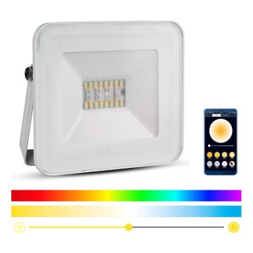 LED Έξυπνος dimmable RGB προβολέας LED/20W/230V IP65 λευκό