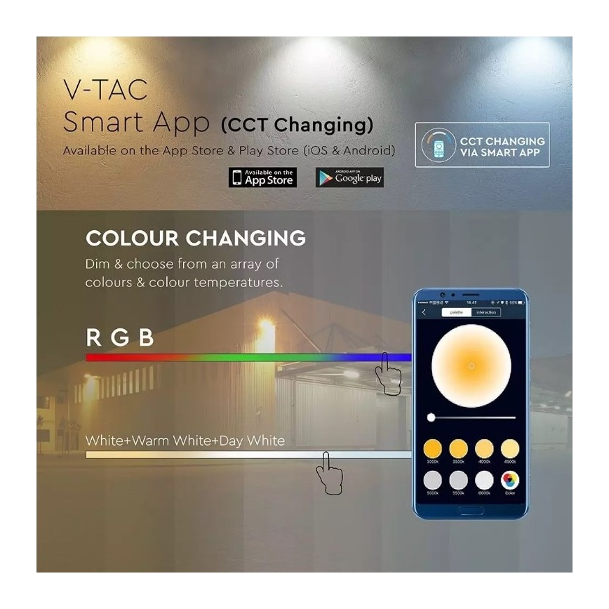 LED Έξυπνος ρυθμιζόμενος προβολέας RGB LED/20W/230V IP65 μαύρο
