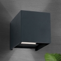 LED Εξωτερικό Επιτοίχιο Φωτιστικό CUBE 2xLED/3W/230V IP54 ανθρακί
