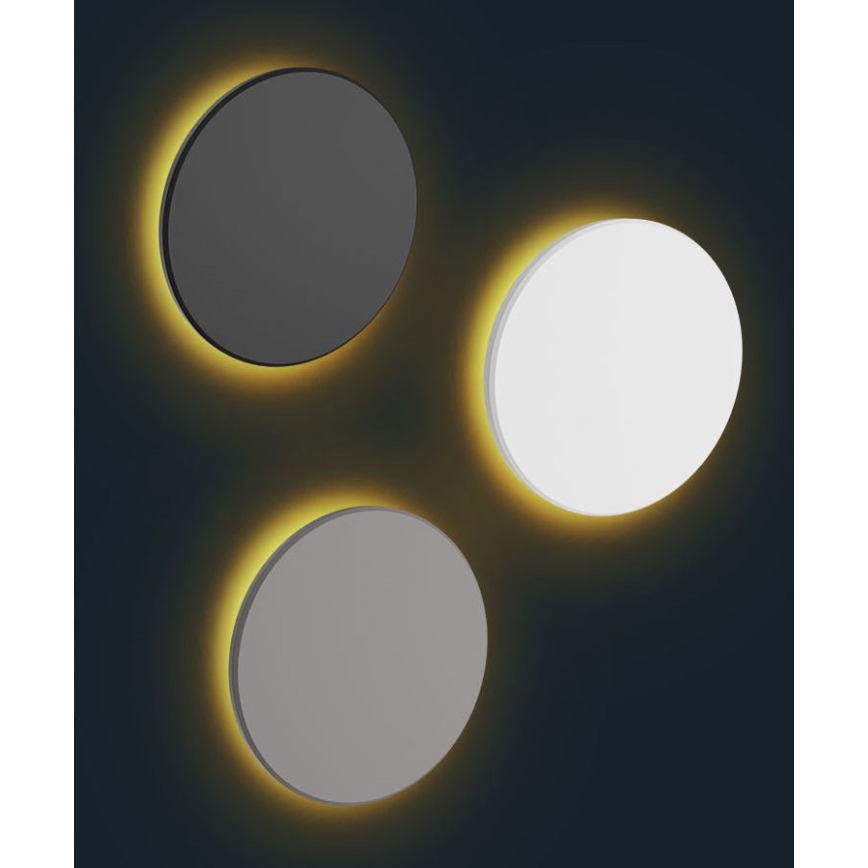 LED Εξωτερικό Επιτοίχιο Φωτιστικό PIATTA LED/9W/230V 3000/4000/6000K διάμ. 12 εκ. IP44 μαύρο