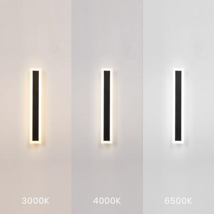 LED Εξωτερικό επιτοίχιο φωτιστικό WOW LED/20W/230V 3000/4000/6500K 60 cm IP54 μαύρο