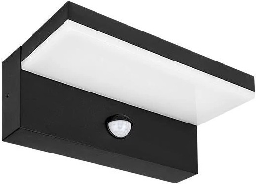 LED εξωτερικό επιτοίχιο φωτιστικό με αισθητήρα HESTIO LED/9W/230V 4000K IP44 μαύρο