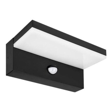 LED εξωτερικό επιτοίχιο φωτιστικό με αισθητήρα LED/9W/230V 4000K IP44 μαύρο