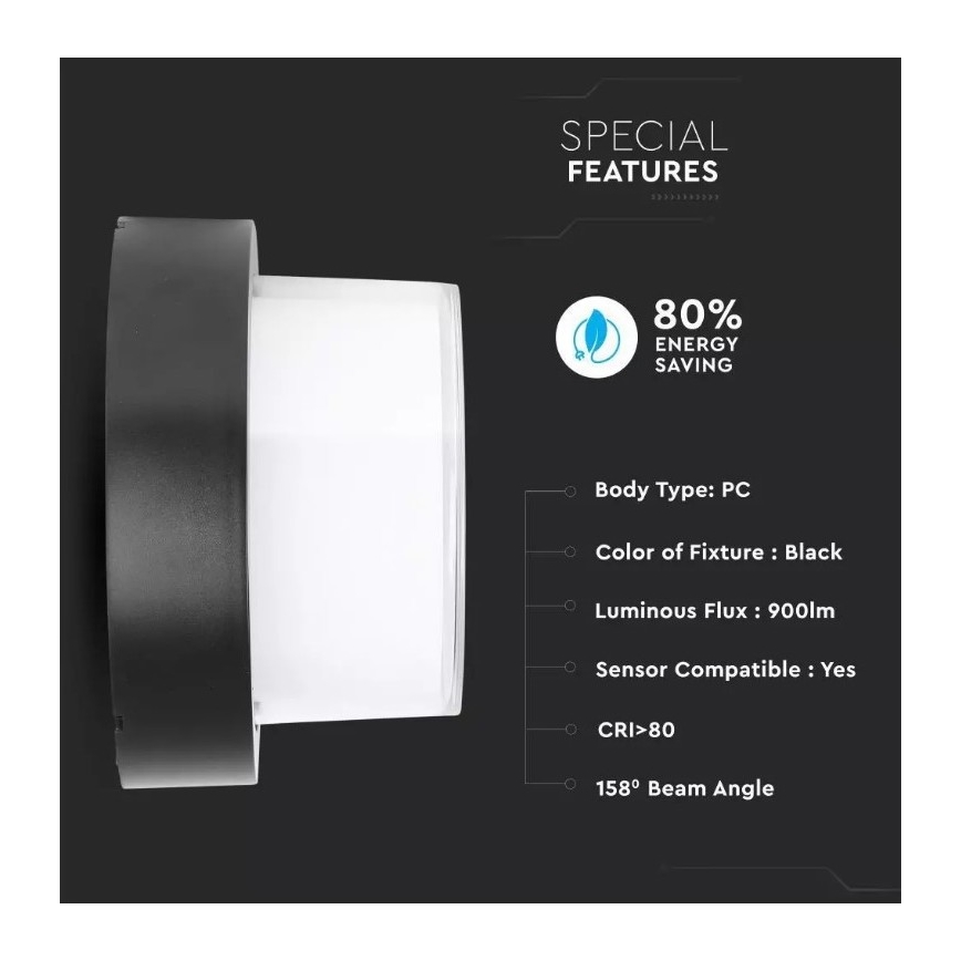 LED Εξωτερικό φωτιστικό τοίχου LED/12W/230V IP65 3000K