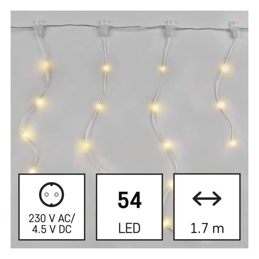 Εξωτερικό χριστουγεννιάτικο φωτιστικό LED 54xLED/8 λειτουργίες 6,7x0,7μ IP44 ζεστό λευκό