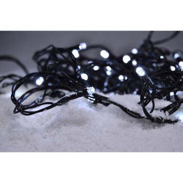 LED Εξωτερικό χριστουγεννιάτικο φωτιστικό αλυσίδα 50xLED/8 λειτουργίες/3xAA 8μ IP44 ψυχρό λευκό