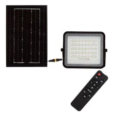 LED Εξωτερικού χώρου dimming solar προβολέας LED/6W/3,2V IP65 4000K μαύρο + τηλεχειριστήριο