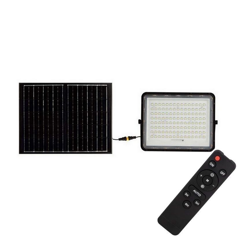 LED Εξωτερικού χώρου solar προβολέας  LED/200W/3,2V 4000K μαύρο IP65 + τηλεχειριστήριο