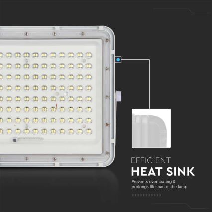 LED Εξωτερικού χώρου solar προβολέας  LED/20W/3,2V 4000K λευκό IP65 + τηλεχειριστήριο