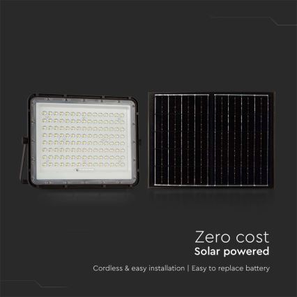 LED Εξωτερικού χώρου solar προβολέας  LED/200W/3,2V 4000K μαύρο IP65 + τηλεχειριστήριο