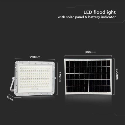 LED Εξωτερικού χώρου solar προβολέας  LED/20W/3,2V 6400K λευκό IP65 + τηλεχειριστήριο