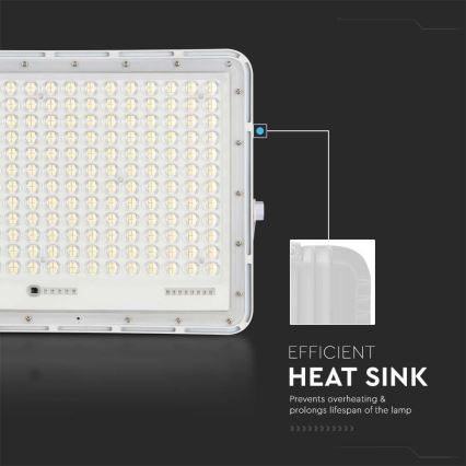 LED Εξωτερικού χώρου solar προβολέας  LED/30W/3,2V 4000K λευκό IP65 + τηλεχειριστήριο