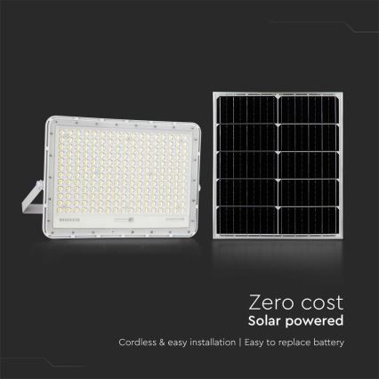 LED Εξωτερικού χώρου solar προβολέας  LED/30W/3,2V 4000K λευκό IP65 + τηλεχειριστήριο