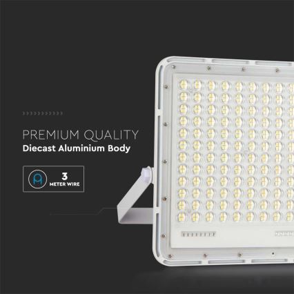 LED Εξωτερικού χώρου solar προβολέας  LED/30W/3,2V 4000K λευκό IP65 + τηλεχειριστήριο