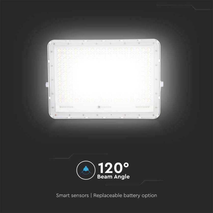 LED Εξωτερικού χώρου solar προβολέας  LED/30W/3,2V 4000K λευκό IP65 + τηλεχειριστήριο