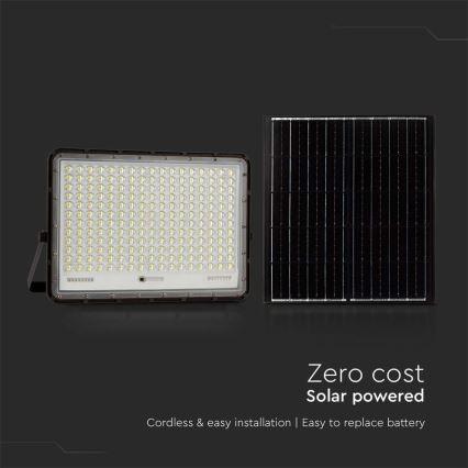 LED Εξωτερικού χώρου solar προβολέας  LED/30W/3,2V 4000K μαύρο IP65 + τηλεχειριστήριο
