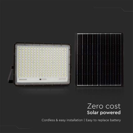 LED Εξωτερικού χώρου solar προβολέας  LED/30W/3,2V 4000K μαύρο IP65 + τηλεχειριστήριο