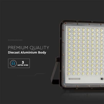 LED Εξωτερικού χώρου solar προβολέας  LED/30W/3,2V 4000K μαύρο IP65 + τηλεχειριστήριο