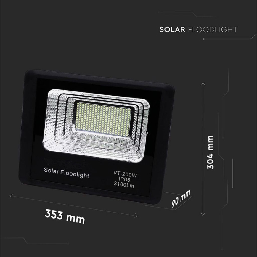 LED Εξωτερικού χώρου solar προβολέας  LED/40W/10V IP65 6000K + τηλεχειριστήριο