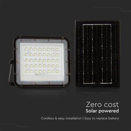 LED Εξωτερικού χώρου dimming solar προβολέας LED/6W/3,2V IP65 4000K μαύρο + τηλεχειριστήριο