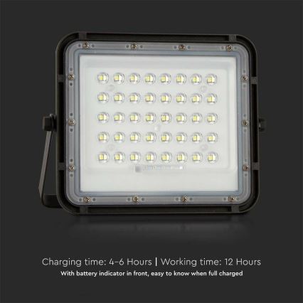 LED Εξωτερικού χώρου dimming solar προβολέας LED/6W/3,2V IP65 4000K μαύρο + τηλεχειριστήριο