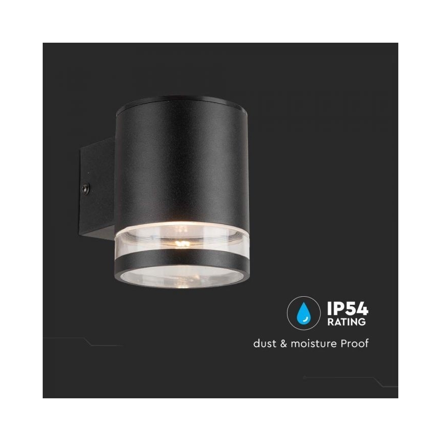 LED Εξωτερικού χώρου solar φωτιστικό τοίχου LED/1W/3,7V 3000K IP54 μαύρο