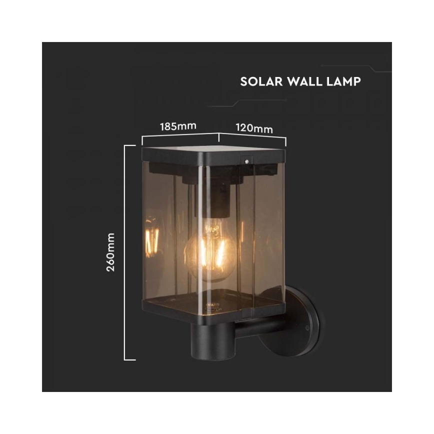 LED Εξωτερικού χώρου solar φωτιστικό τοίχου με αισθητήρα LED/2,5W/3,7V 3000K IP54