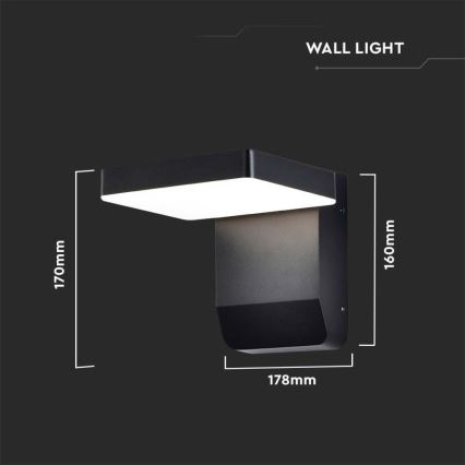 LED Εξωτερικού χώρου wall flexible φωστικό LED/17W/230V IP65 3000K μαύρο