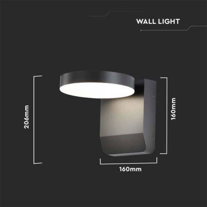 LED Εξωτερικού χώρου wall flexible φωστικό LED/17W/230V IP65 3000K μαύρο