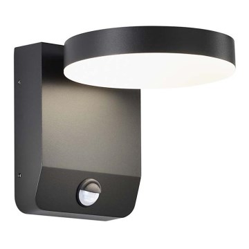 LED Εξωτερικού χώρου wall flexible φωστικό με αισθητήρα LED/17W/230V IP65 3000K μαύρο