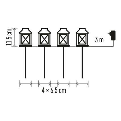 LED Εξωτερικού χώρου διακοσμητικό 4xLED/5W/230V IP44